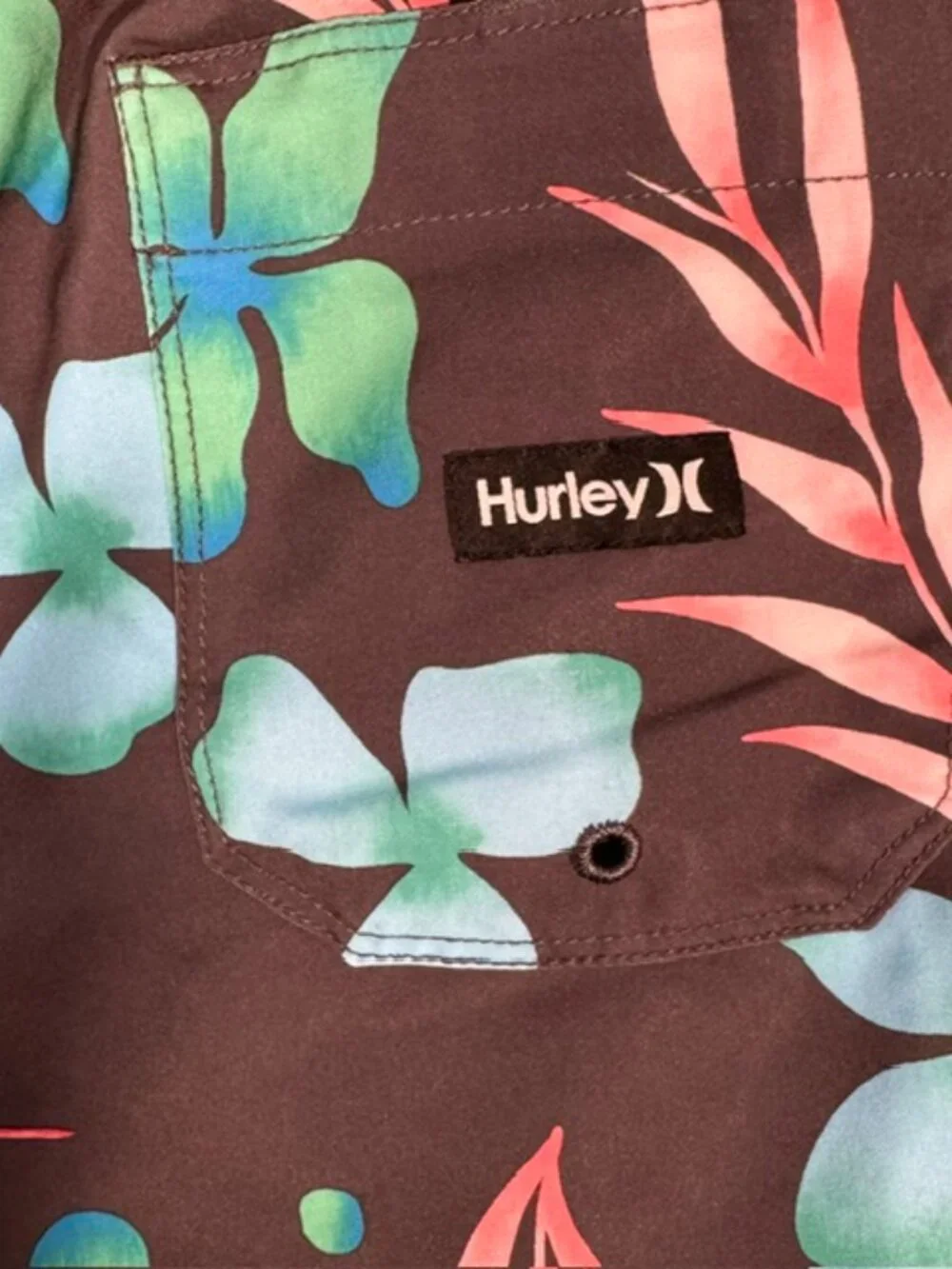 Hurley Men's Tropical Floral Volley Swim Shorts Gray Size M